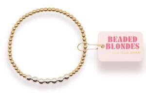 NEW BEADED BLONDES women's lucky bracelet in mixed metal